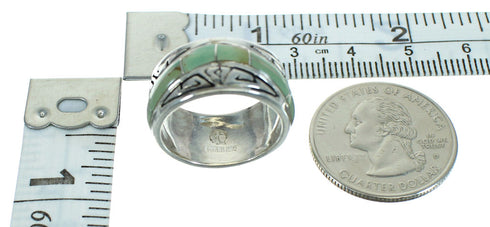 Water Wave Southwest Silver Turquoise Ring Size 6-3/4 QX85817